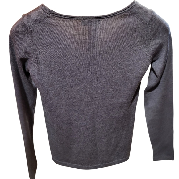 Brunella Gori Made In Italy 100% Merino Gray Wool Round Neck Sweater Sz Large - Picture 2 of 5